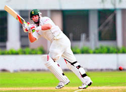 Jacques Kallis plays a shot on Wednesday