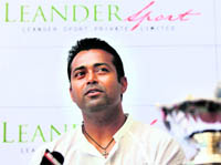 Australian Open Mixed Doubles 2010 Champion Leander Paes in Bangalore on Wednesday