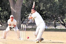 A match of the Suresh Chand Goyal Memorial Cricket Tournament in progress in Dehradun on Thursday.