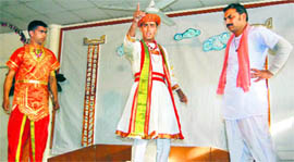 Play Gadhe ki Baraat being staged at the Sai Institute of Paramedical and Allied Sciences in Dehradun on Thursday.