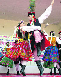 Artistes from Poland take part in the third Amritsar International Folk Festival in Khalsa College
