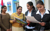 Students during the job fest organised at the Guru Gobind Singh College of Engineering and Technology in Talwandi Sabo