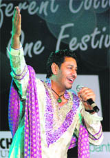 Harbhajan Maan performs at Jalsa Youth Festival at Sector 17 in Chandigarh on Sunday.