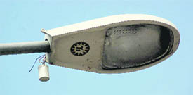 a non-functional streetlight in Sector 51.