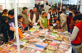 People throng the World Book Fair at Pragati Maidan in New Delhi