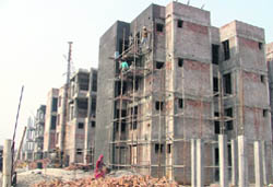 Construction of EWS flats that is under way in Ludhiana.