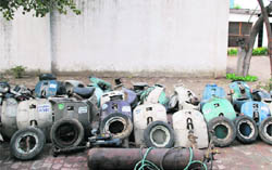 The stolen scooters that were recovered from the accused in Ludhiana 