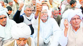 Members of the Jat community during a rally in New Delhi on Monday. The community wants the Centre to classify them as Other Backward Classes.