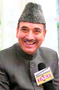 Union Health Minister Ghulam Nabi Azad talks to reporters in Jammu on Tuesday