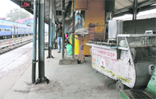 The Ludhiana railway station wears a deserted look in the absence of private vends.