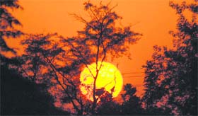 A view of the sunset at Dronacharya Stadium in Kurukshetra.
