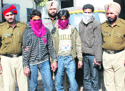 The three accused in police custody in Ludhiana on Thursday