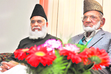 Members of a Pakistani delegation, Dr Muhammad Younas (left) and Dr Hafiz Abdul Qayyum, at PAU, Ludhiana, on Thursday. 