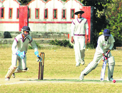 A match in progress at the 58th District Cricket League on Friday.