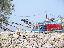 A crusher operating just 50 metres from the Chaki causeway in the Himachal boundary.