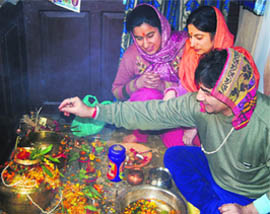A Kashmiri Pandit family celebrates Shivratri in Srinagar 