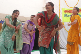 Students perform during a farewell party organised at Dasmesh Public Senior Secondary School in Bathinda on Saturday.