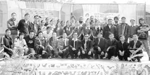 Students of Nagaland during the inter-state cultural programme with Khalsa College principal in Patiala on Saturday.