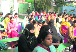 Parents at a workshop at Green Fields School in Dehradun on Saturday.