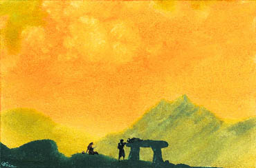 A Kulu Courtship. Painting by 