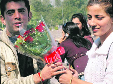 Young men and women look forward to having a romantic time on Valentines Day