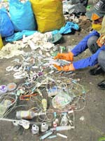 Despite a clear-cut ban, waste from city hospitals continues to reach the dumping ground at Dadu Majra in Chandigarh.