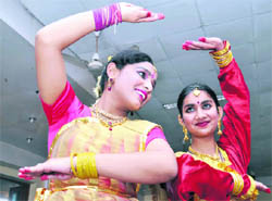 Dancers perform at a programme organised by the Tarun Sangeet Evam Vichar Manch in Dehradun on Sunday.