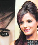 Bollywood actor Neetu Chandra at a function in Gurgaon on Sunday.