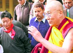 The Dalai Lama during the Losar celebrations in McLeodganj on Sunday