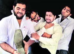 A scene from a play, Simply Bachpan, directed by Sumeet Sharma,which was presented at Natrangs Sunday Theatre in Jammu