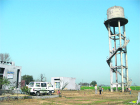 A overhead storage reservoir, which is part of the pilot project, in Ropar. 