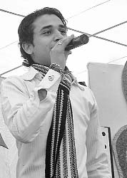 Sumit Khatri of Sriganganagar, the winner of the singing competition.