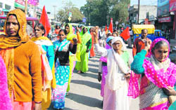Tea garden workers stage a protest in Dehradun 