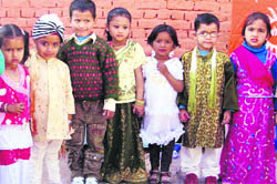 Students of Maharishi Dayanand Public School, Daria, at their annual day on the school premises in Chandigarh. 