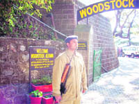 A security personnel on guard at Woodstock School 