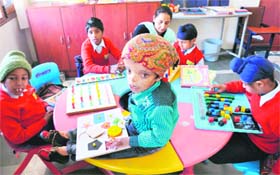 Special children at Ambuja Manovikas Kendra at Salora in Ropar
