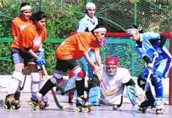 The final match in progress at KBDAV, Sector 7, Chandigarh, on Thursday. 