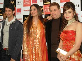 Bollywood actors Tabu and Sharman Josi promote their film Toh Baat Pakki at Ambiance Mall in Gurgaon on Thursday.