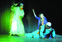 A scene from Balwant Gargi's Mirza Sahiban, staged at Red Cross Bhavan in Jalandhar.