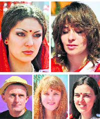 Citizens of the erstwhile USSR at the Maha Kumbh in Haridwar. 