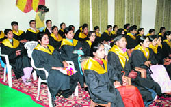 Students attend the convocation at the JCD PG College of Education, Sirsa,