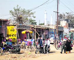 A view of the shops at the Sabri Sarai area that were demolished by the administration recently.