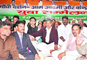 Harish Rawat, Union Minister of State, at a Youth Congress convention in Haridwar