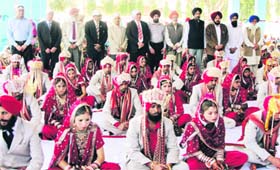 A mass marriage programme under way at Cheemna village