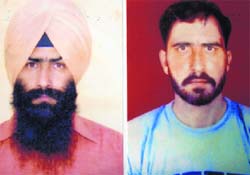 Original photograph of Bakhshish Singh (left) and a sketch prepared by the police on his present appearance