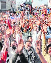 Christian protest against publishing of an objectionable photograph of Jesus Christ in Amritsar on Sunday.