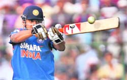 Suresh Raina bats against South Africa in Jaipur on Sunday.