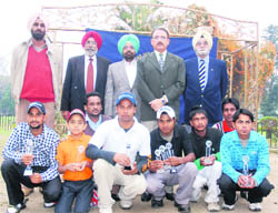 The winners and runners-up of the second Amateur Caddies' Golf Championship at the Chandigarh Golf Club