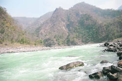 The Ganga at Kaudiyala, upstream of Rishikesh