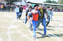 Students during an athletics meet at Arya College in Ludhiana 